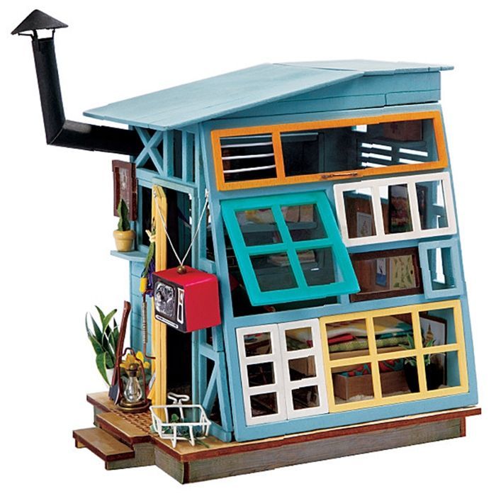 Kit de casa de muñecas en miniatura para armar, hecho a mano, perfecto para regalar.