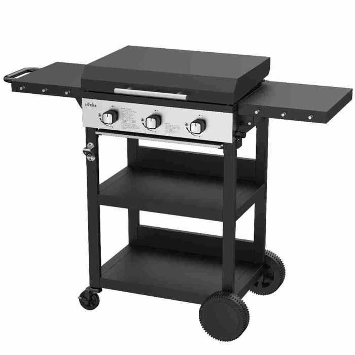 BIGHORN 3-burner gas griddle with cart and lid; 7.2kW