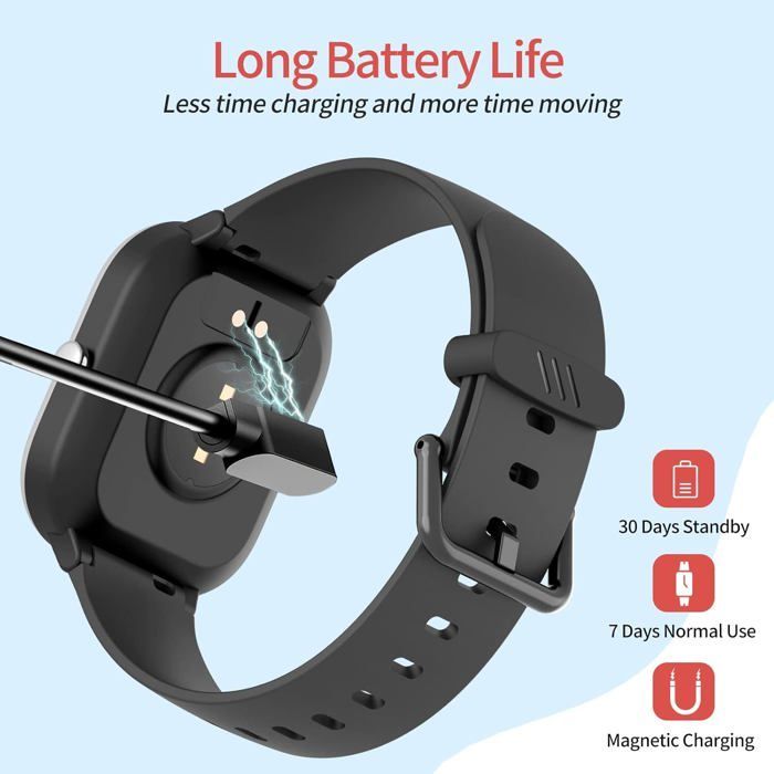 Fitness Tracker Activité Enfants,Ip68 Étanche Smartwatch Avec Montre Pour Enfants,Pour Garçons Et Filles De 6-16 Ans Noir