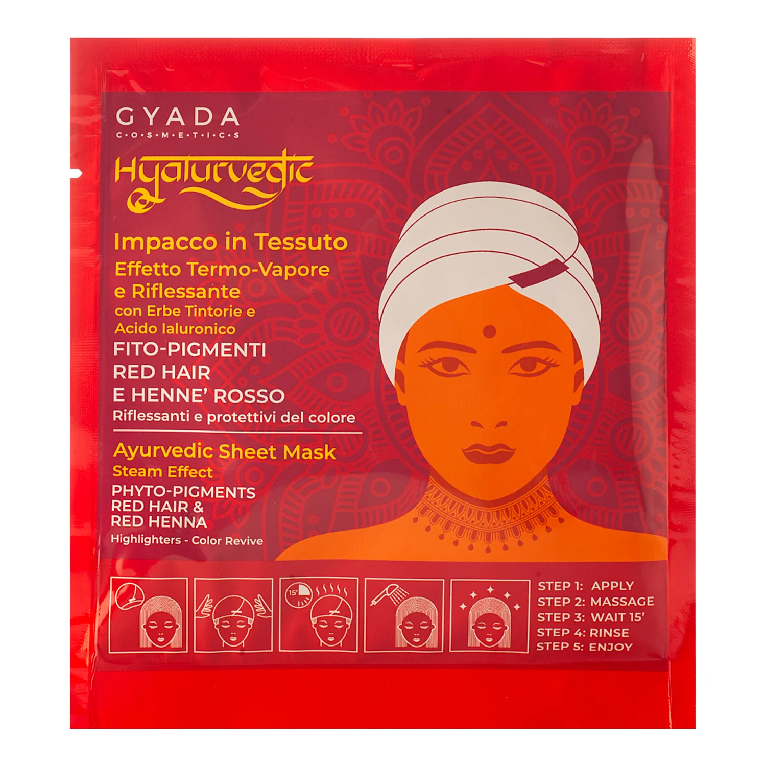 Hyalurvedic Impacco Ayurvedico In Tessuto Riflessante Red Hair - Maschera Protezione Colore Capelli