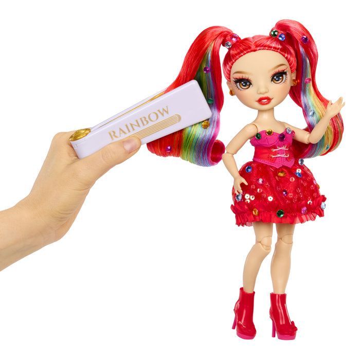 Rainbow High - Boneca Fashion Be Dazzling - Vivienne Vermelha - 28 cm - Pedras preciosas brilhantes e acessórios incluídos