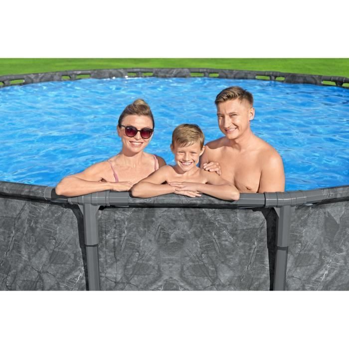 Kit piscina tubolare fuori terra BESTWAY - APX 365™ - 549 x 132 cm - Rotonda (filtro a sabbia, filtro in polisfere da 250 g, scaletta, copertura)