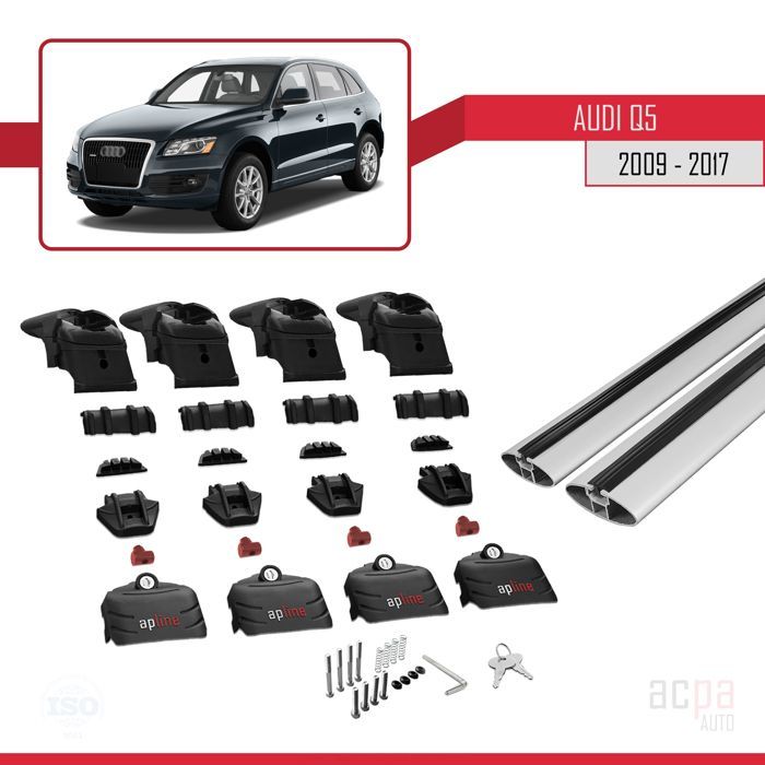 Barras de techo ACE-2 para Audi Q5 (8R) 2009-2017 - Gris