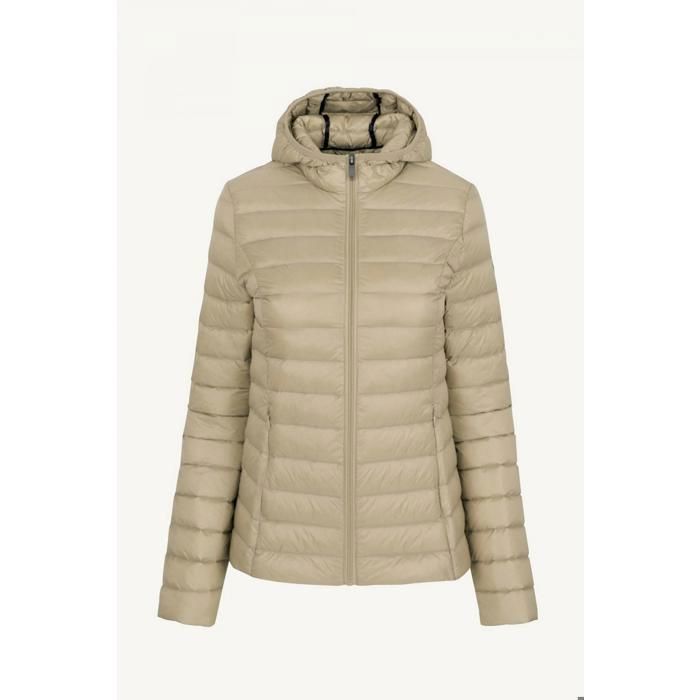 Chaqueta acolchada para mujer JOTT CLOE, color beige - Ligera y ajustada - Relleno de plumas y plumón