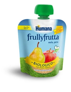 HUMANA Humana FrullyFrutta Fórmula infantil orgánica de manzana y pera 90 g