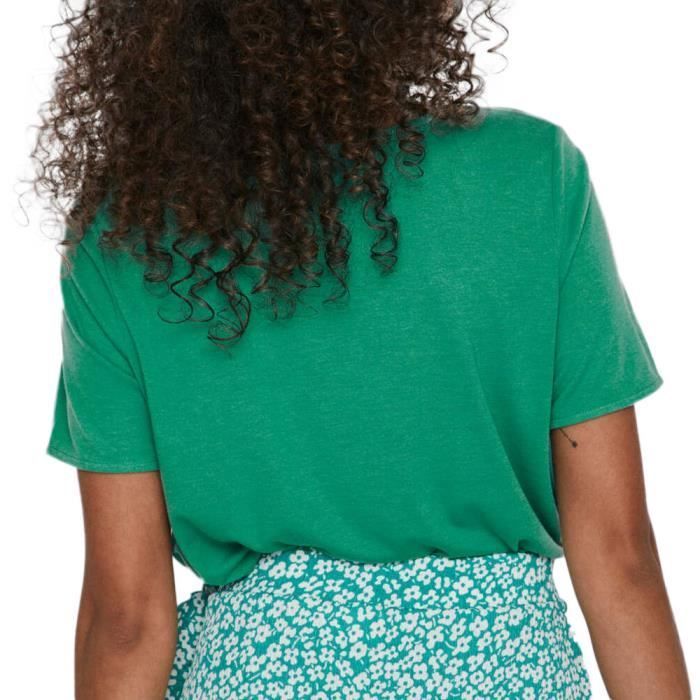 Vila Mooney dames T-shirt - Groen - Korte mouwen - Ronde hals