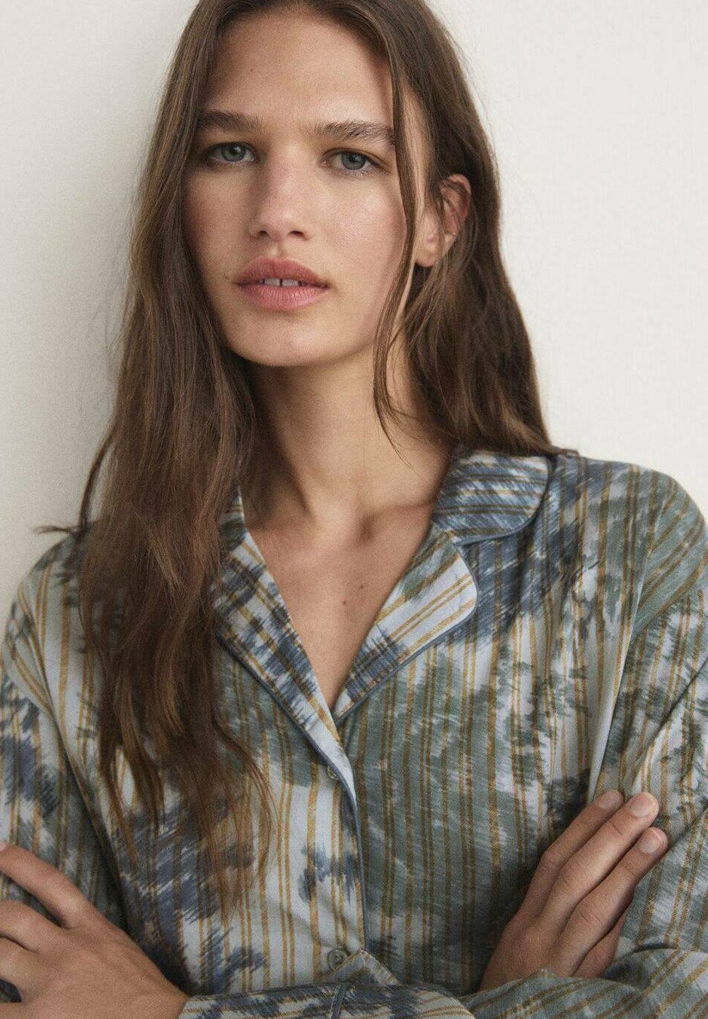Mango WITH FLURRED - Haut de pyjama - vert