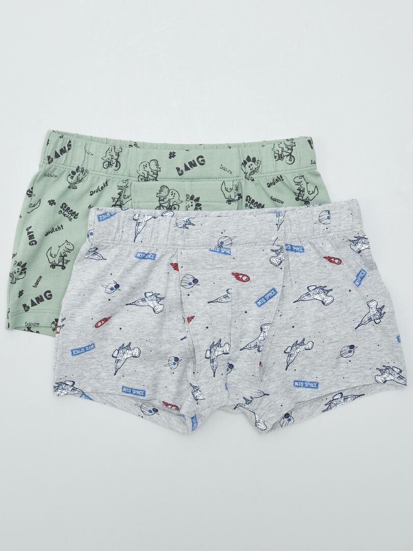Set van 2 boxershorts met klittenbandsluiting - So Easy - GROEN