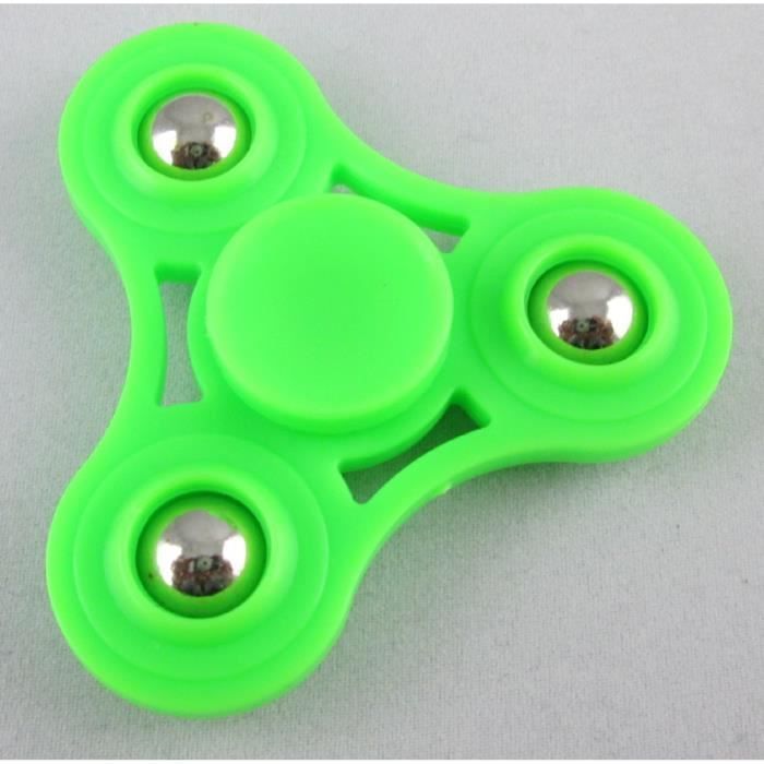 Toupie anti stress anti anxiété vert à billes intégrées hand spinner