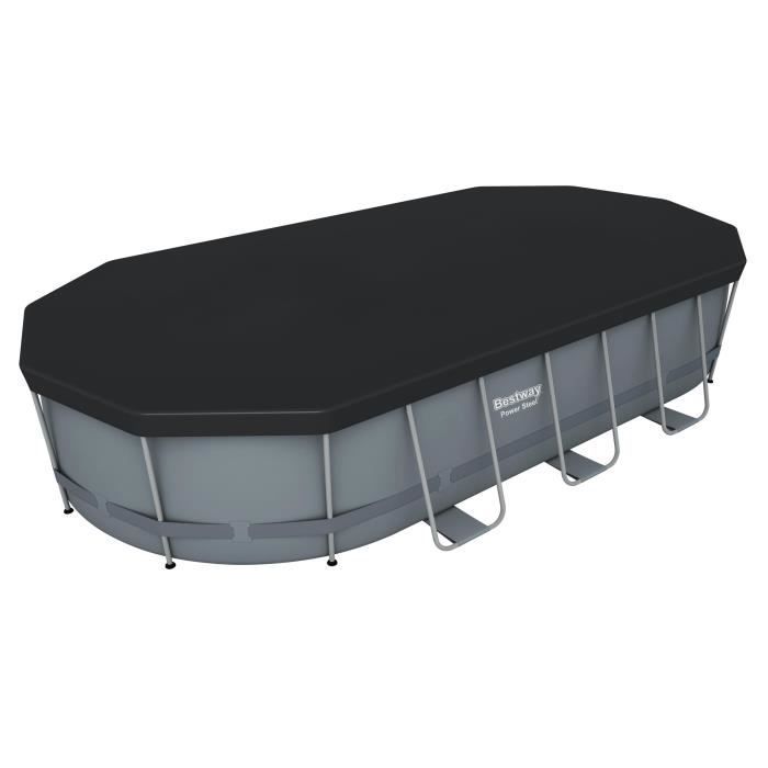 Kit Piscine hors sol tubulaire BESTWAY - Steel Pro Max™ - 549 x 274 x 122 cm - Ovale (Filtre à cartouche, bâche, échelle)