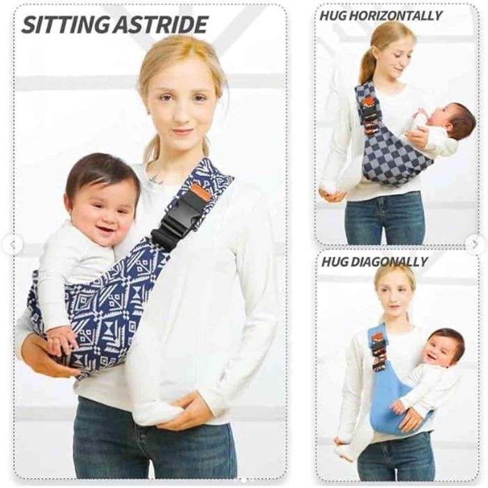 Babydrager, draagbare babydraagzak, nieuwe verstelbare babydrager 2024, zijdrager, voor nieuwe babydrager (zwart 1)