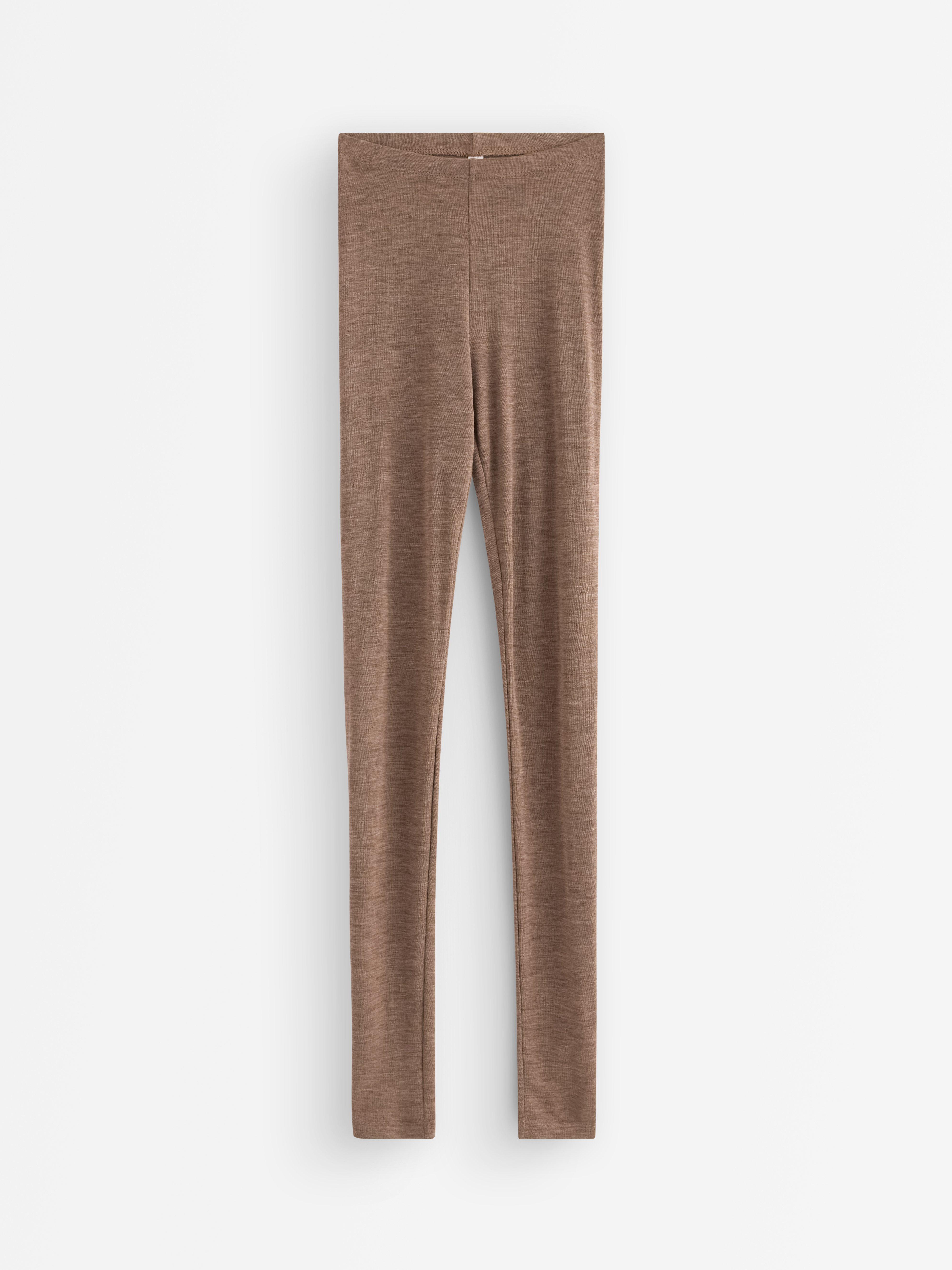 Leggings en laine mérinos marron chiné