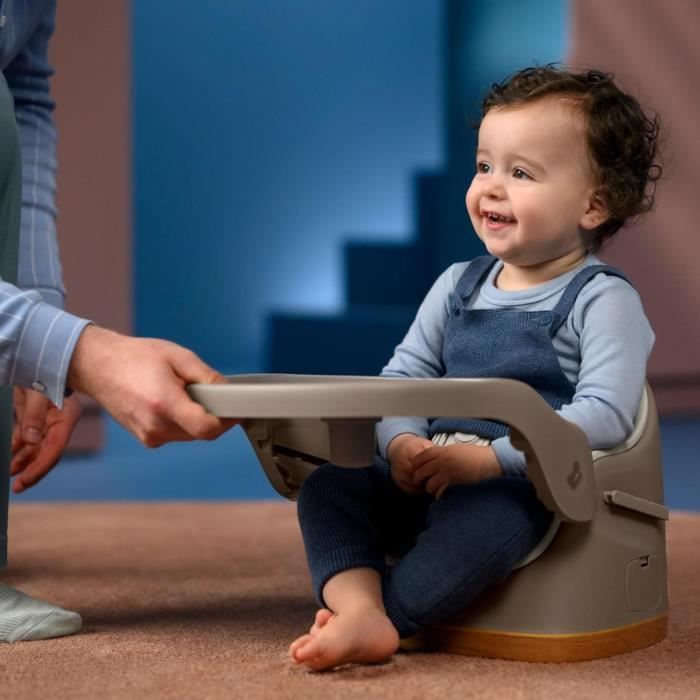 MAXI COSI Jay , Réhausseur de chaise 2-en-1 , rehausseur, siège pour le sol, plateau d'activités, 6m à 3 ans, Elegance Graphite