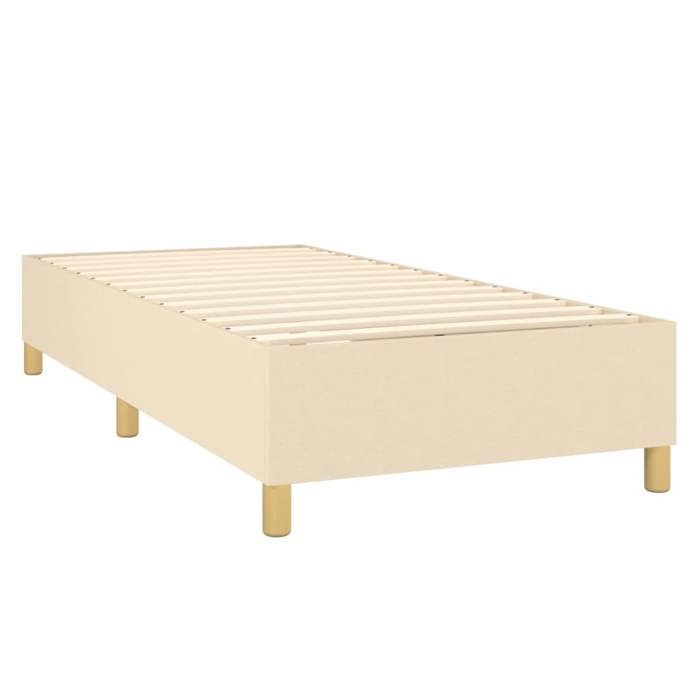 Struttura letto con materasso - Maison Exclusive - 90x200 cm - Tessuto color crema - Massimo relax