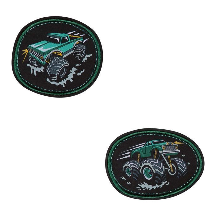 DerDieDas Interchangeable Buttons Dark Green Dark Yellow for Girls and Boys - Wechselbuttons Set of 2 pieces Super Truck 328544