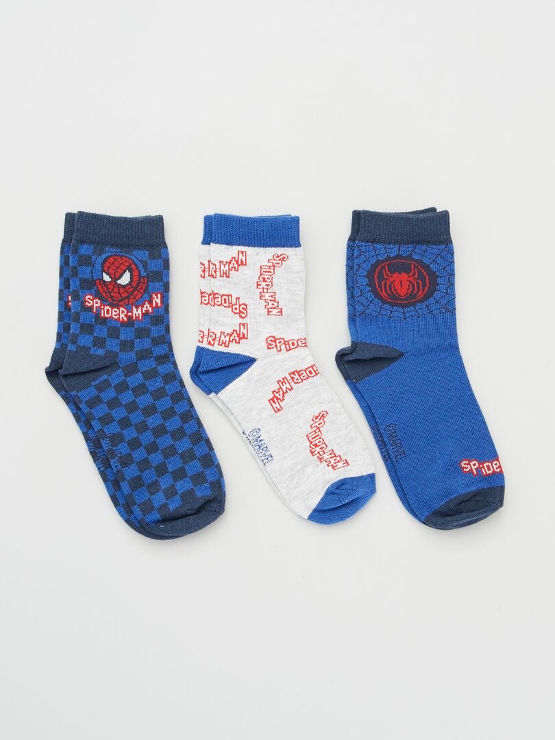 Juego de 3 pares de calcetines de 'Spider-Man' - AZULES