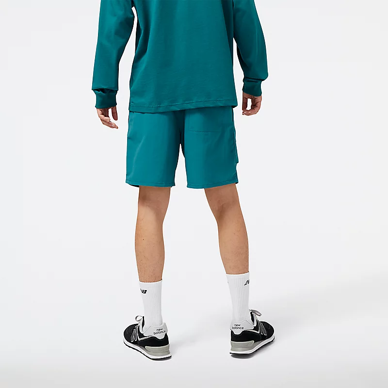 Shorts masculinos de tecido plano AT – Azul-petróleo vintage