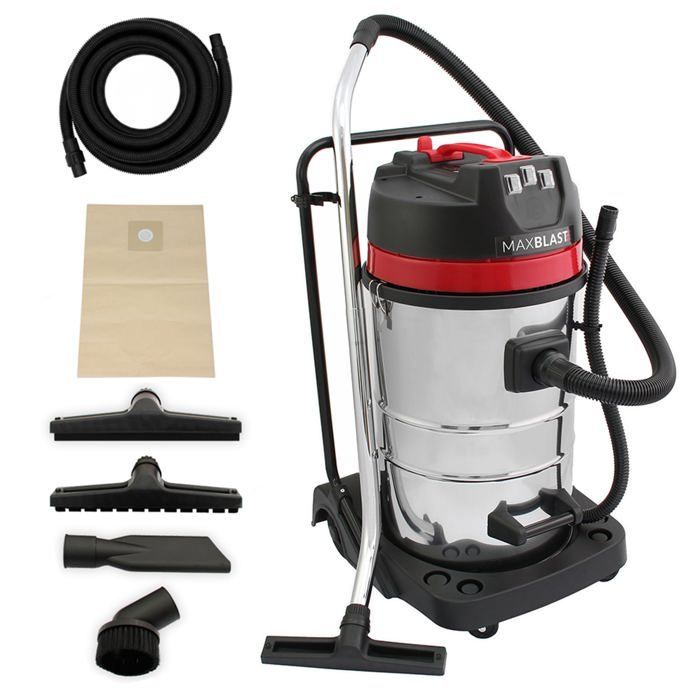 Industrial Wet & Dry Vacuum Cleaner Set, 80L Capacity, 5m Hose & Accessories