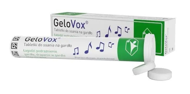 Gelovox, Tabletki do ssania na gardło, Smak porzeczkowo-mentolowy