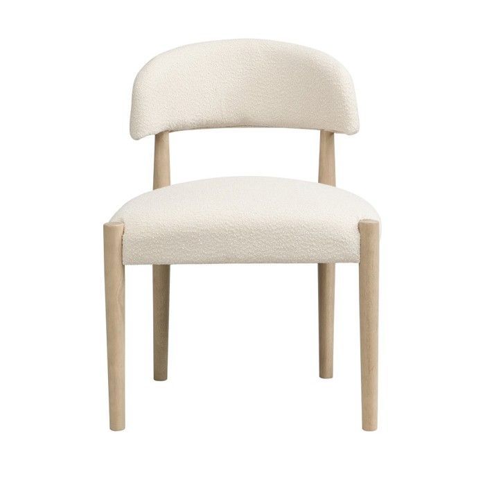 Juego de 2 sillas de comedor de madera maciza, acabado natural rizado, modernas, cómodas, para salón o cafetería, 58x58x78cm