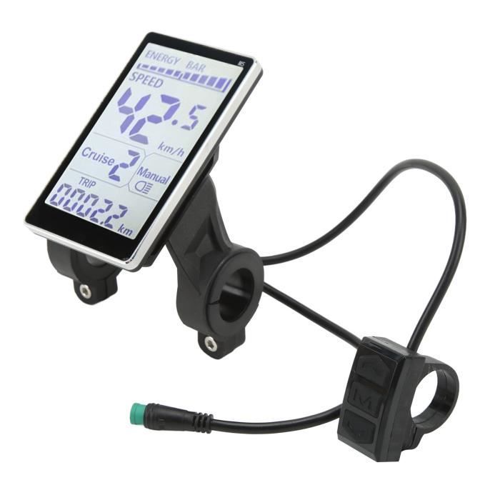 Compteur LCD pour vélo électrique VINGVO - 5 Broches 24V 36V 48V 60V - Conception étanche et durable - Blanc