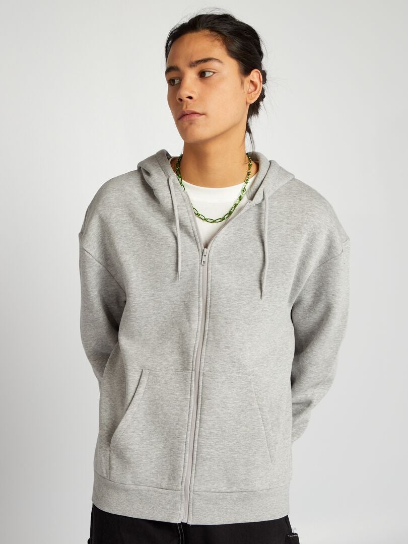 Hoodie met rits - GRIJS