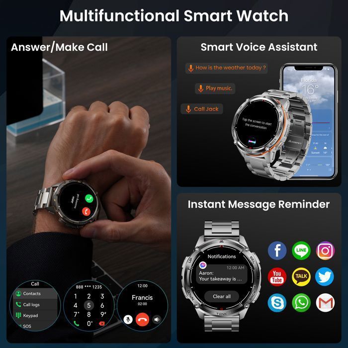 Montre Connectée homme SmartWatch Sport GPS KOSPET T3 Ultra2 1.43