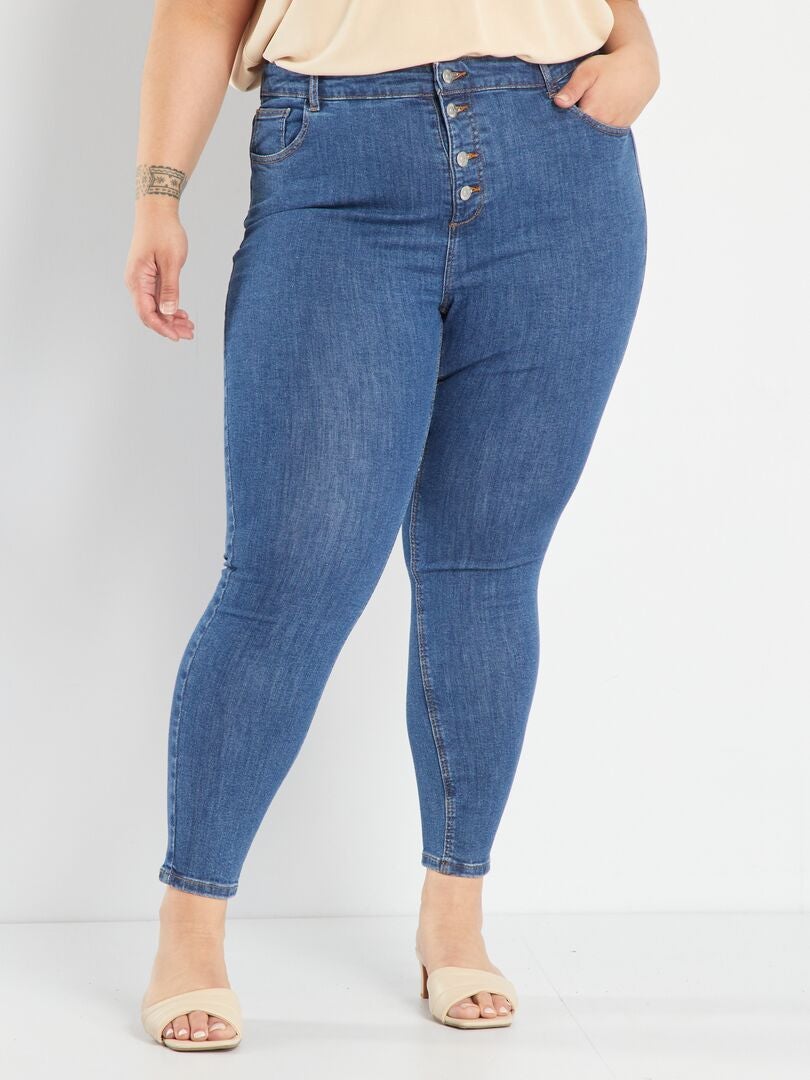 Calça jeans skinny de cintura alta - AZUL