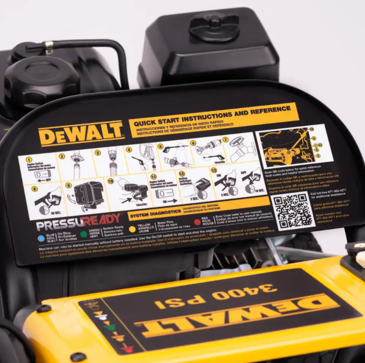 Lavadora de alta pressão DEWALT 3400 PSI 2,5 GPM com água fria e bomba de lóbulos axiais AAA
