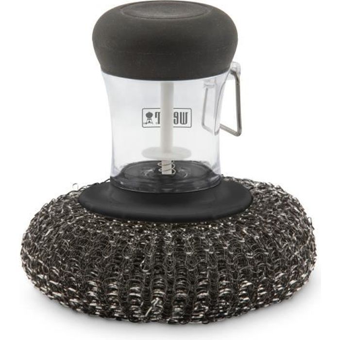 Metal sponge for griddles - WEBER - Ideal for deep cleaning - Integrated soap dispenser
