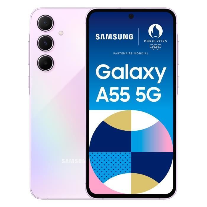 Samsung Galaxy A55 Smartphone 256 Go 5G Lilla