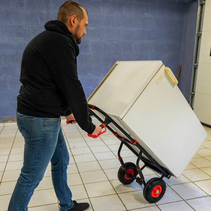 Carretilla plegable con ruedas antipinchazos - Capacidad de 250 kg - Acero reforzado - Asas ergonómicas - Plataforma plegable - Fácil de mover y manipular