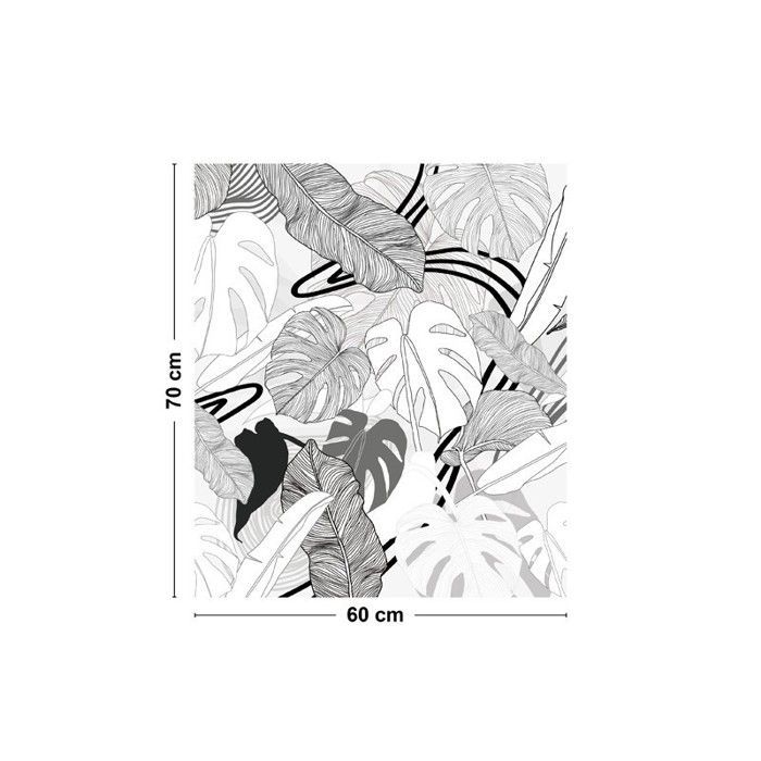 Fond de hotte en aluminium - floral noir - 70x60 cm - 99 Déco