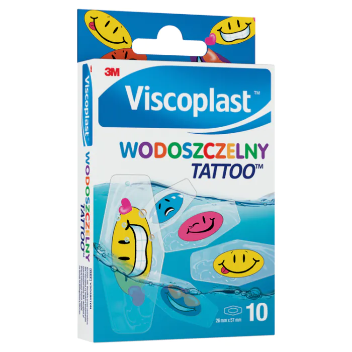 Viscoplast Tattoo, Wodoszczelne plastry dla dzieci, 2,6x5,7cm