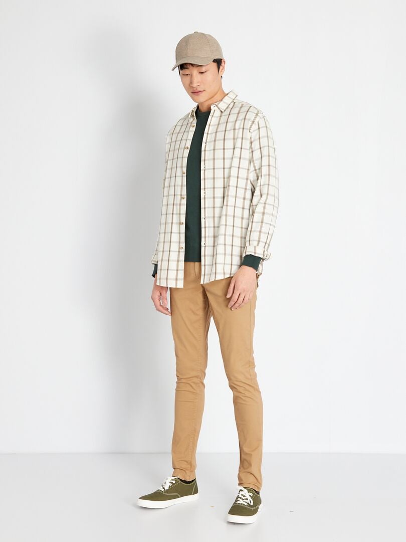 Calça chino skinny tamanho G34 - BEGE