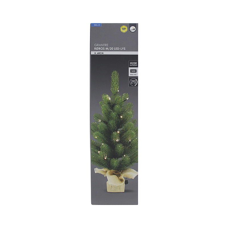 Hjem Røros prydtre 60 cm, 20 LED-lys