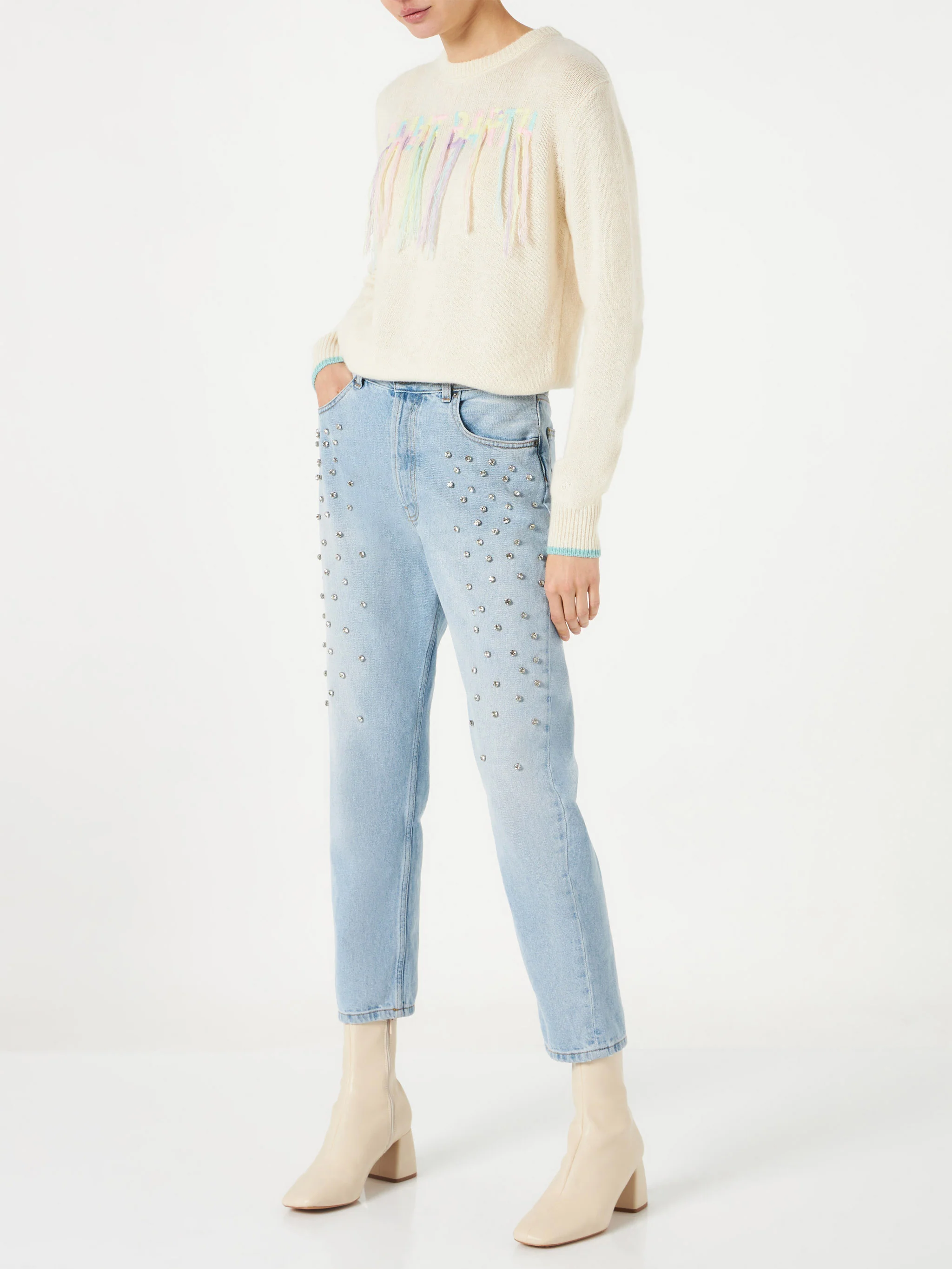 Damesjeans met strasssteentjes