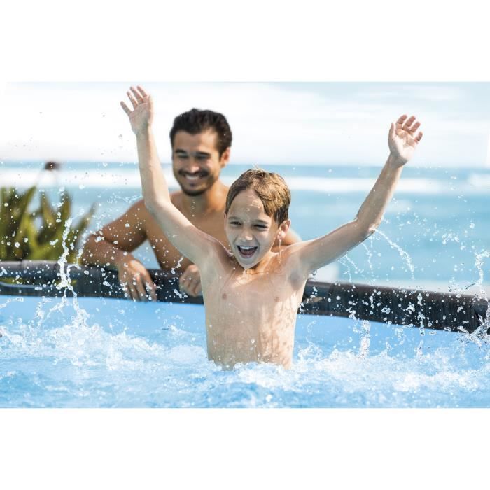 Kit de piscina tubular elevada Intex - Estructura Pris - 457 x 122 cm - Redonda (bomba, cubierta, alfombrilla de suelo y escalera) - 26742NP
