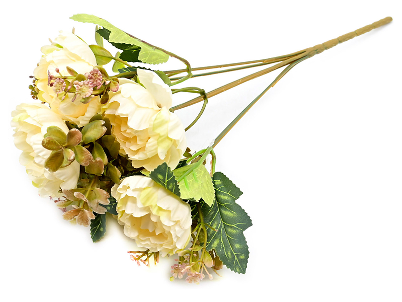 Sztuczny bukiet peonia 30 cm beżowa