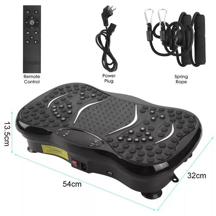 Vibro Fitness trilplaat met lcd-scherm - Hometrainer, body shaper, fitnessapparaat - 5 standen, zwart