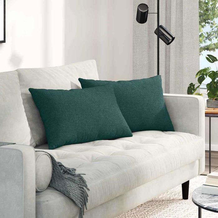 Coussins de canapé - vidaXL - Vert foncé - 60x40 cm - Housses amovibles - Rembourrage polyester - Usage intérieur