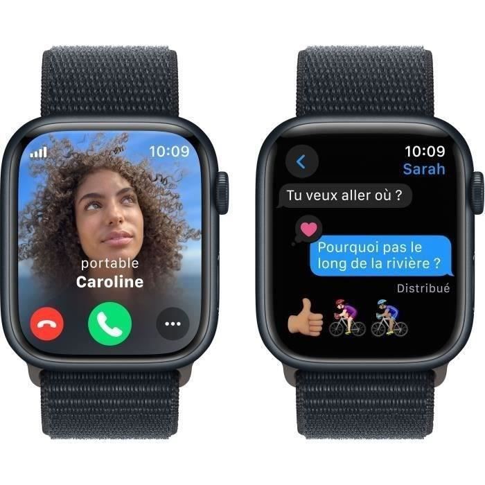 Apple Watch Series 9 GPS + Cellular - 45mm - Boîtier Midnight Aluminium - Bracelet Midnight Sport - Reconditionné - Très bon état