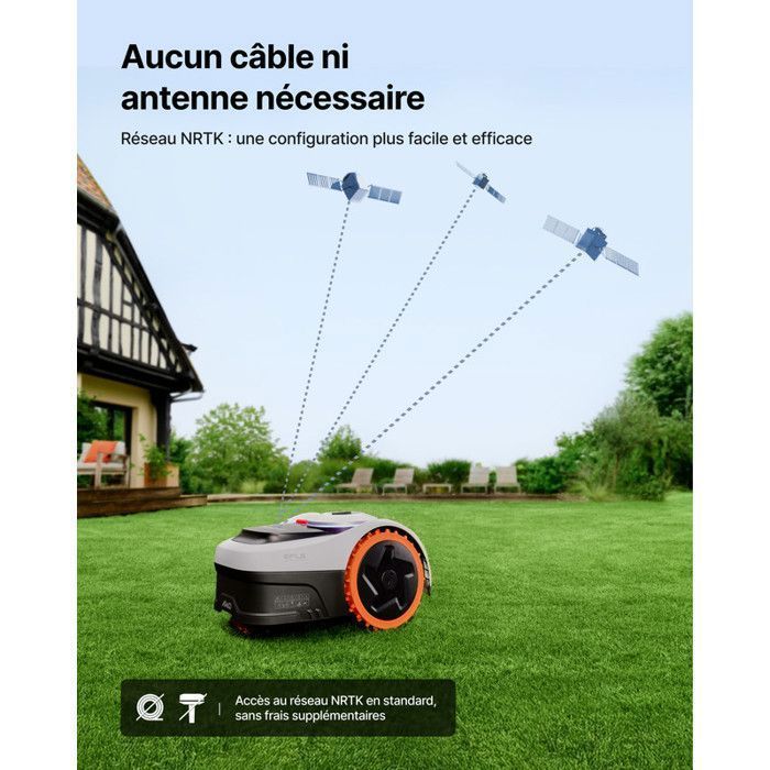 Cortacésped robótico Segway Navimow i205 AWD (Nuevo i105E) y garaje S 500 m², NRTK+Vision, mapeo automático, sin antena.
