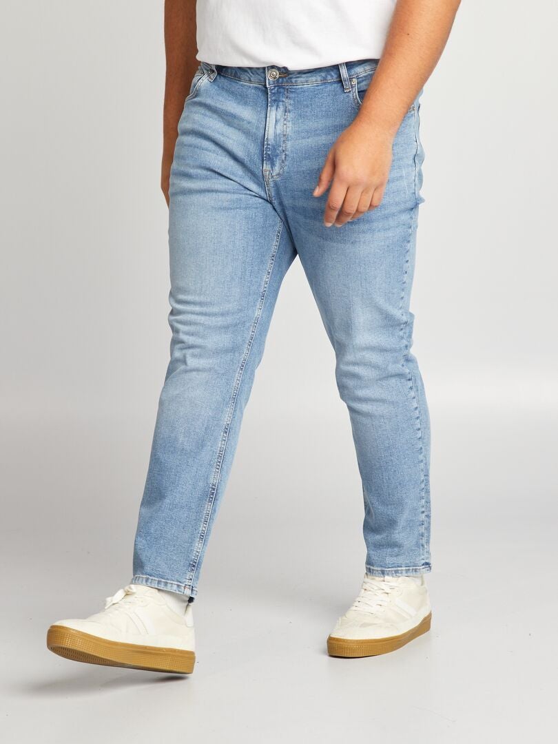 Calça jeans reta com 5 bolsos - L32 - AZUL