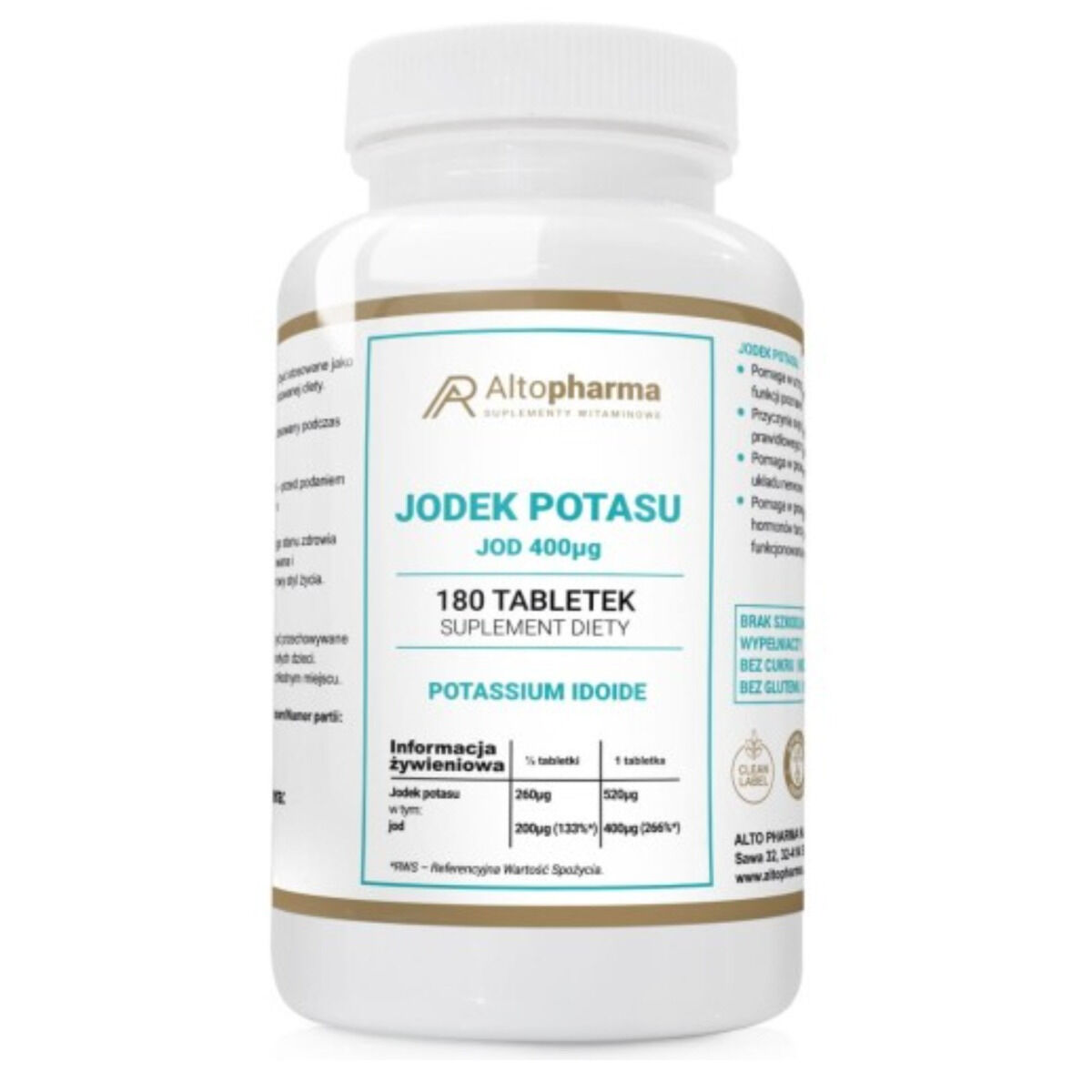 Altopharma kalijev jodid 400 µg Vege