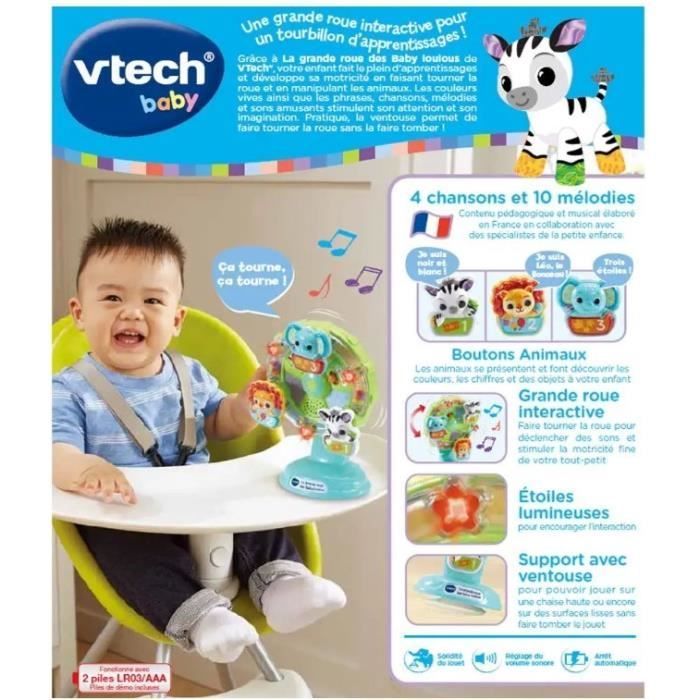 VTECH BABY - Baby Loulous' Big Wheel - Muzikaal wiel met anti-val zuignap - Groen/Multicolor