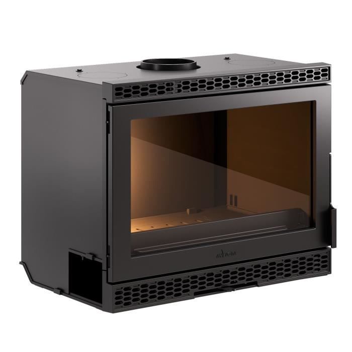 Inserto de leña INVICTA - Sirocco turbo - 8 kW - Hierro fundido - Longitud máxima de los troncos: 58 cm