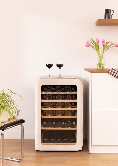 Cave à vin rétro - Create - WINECOOLER - 12, 45 ou 76 bouteilles - Température réglable - Éco-responsable