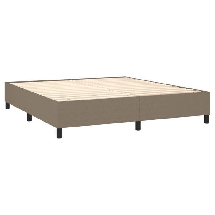Bed base with mattress - vidaXL - 180x200 cm - Taupe - Polyester fabric - Pocket springs - Medium-firm support