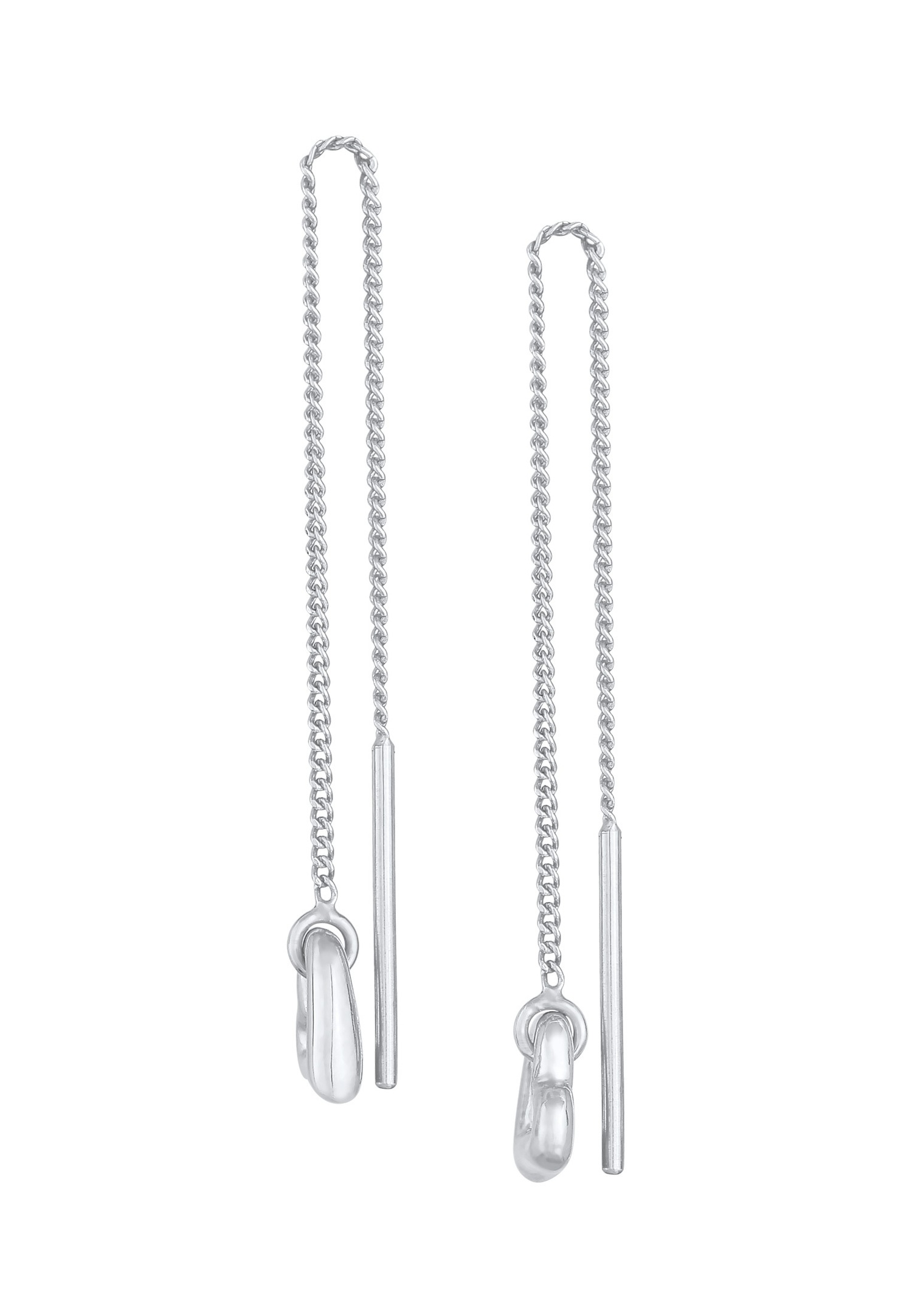 Elli Boucles d'oreilles dames Pull Through Heart Basic Trend en argent sterling 925